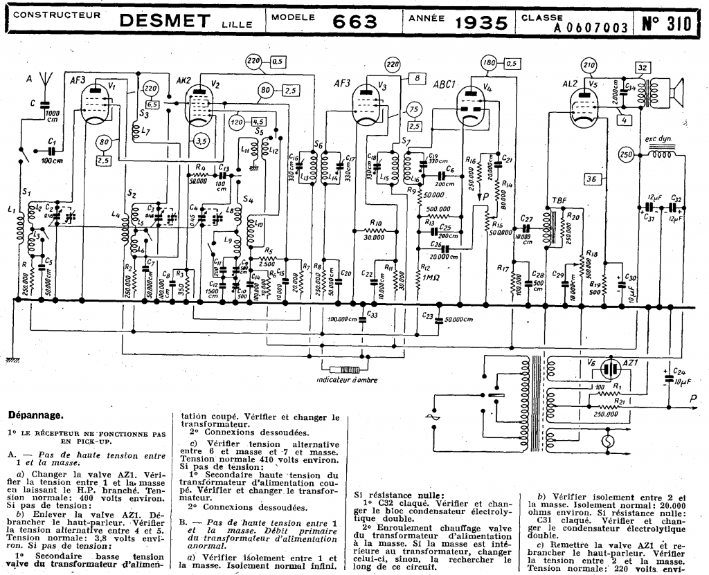 Desmet 663 (1935) schémas