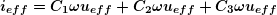 \boldsymbol{{{i}_{{eff}}}={{C}_{1}}\omega {{u}_{{eff}}}+{{C}_{2}}\omega {{u}_{{eff}}}+{{C}_{3}}\omega {{u}_{{eff}}}}