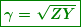 \begin{equation*} \boxed{\boldsymbol{\gamma =\sqrt{{ZY}}}} \end{equation*}