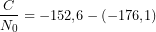 \[\frac{C}{N_0} = -152{,}6 - (-176{,}1)\]