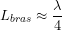 \[L_{bras} \approx \frac{\lambda}{4}\]