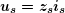 \begin{equation*} \boldsymbol{{{u}_{s}}={{z}_{s}}{{i}_{s}}} \end{equation*}