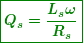 \[ \boxed{\boldsymbol{{{Q}_{s}}=\frac{{{{L}_{s}}\omega }}{{{{R}_{s}}}}}} \]