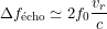 \[\Delta f_{\text{&eacute;cho}} \simeq 2 f_0 \frac{v_r}{c}\]
