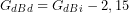\[G_{dBd}=G_{dBi}-2,15\]