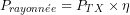 \[P_{rayonn&eacute;e}=P_{TX}\times\eta\]