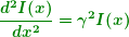 \begin{equation*} \boldsymbol{\frac{{{{d}^{2}}I(x)}}{{d{{x}^{2}}}}={{\gamma }^{2}}I(x)} \end{equation*}