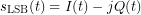 \[s_{\mathrm{LSB}}(t)=I(t)-jQ(t)\]