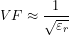 \[VF \approx \frac{1}{\sqrt{\varepsilon_r}}\]
