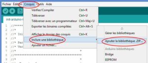 Ajout Librairie Arduino