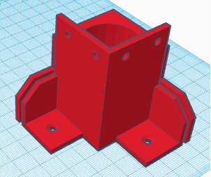 Pied arrière du caisson 3D