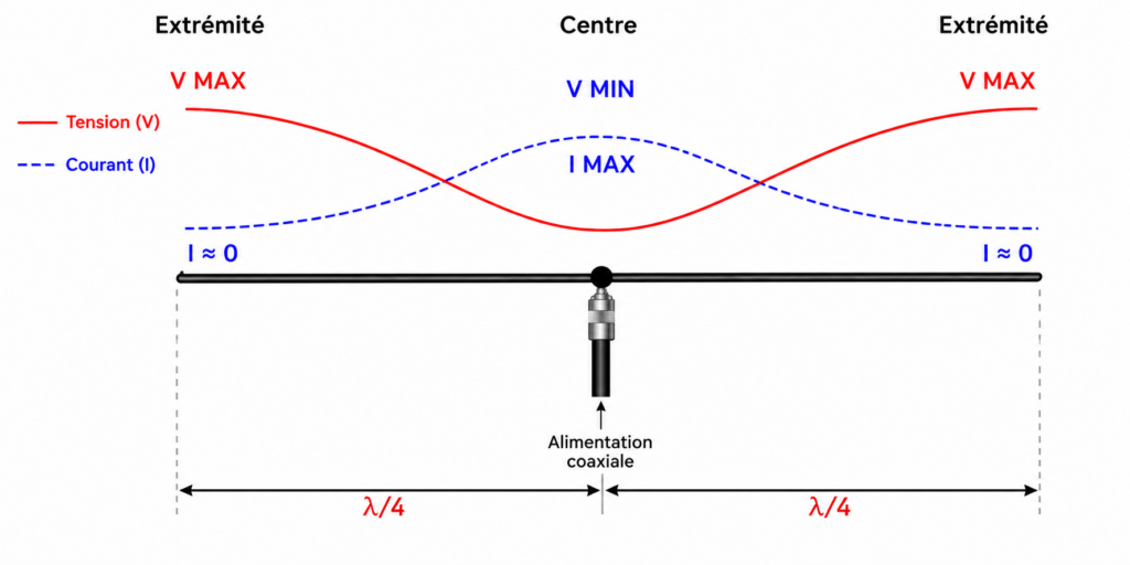 Dipole : tension courant