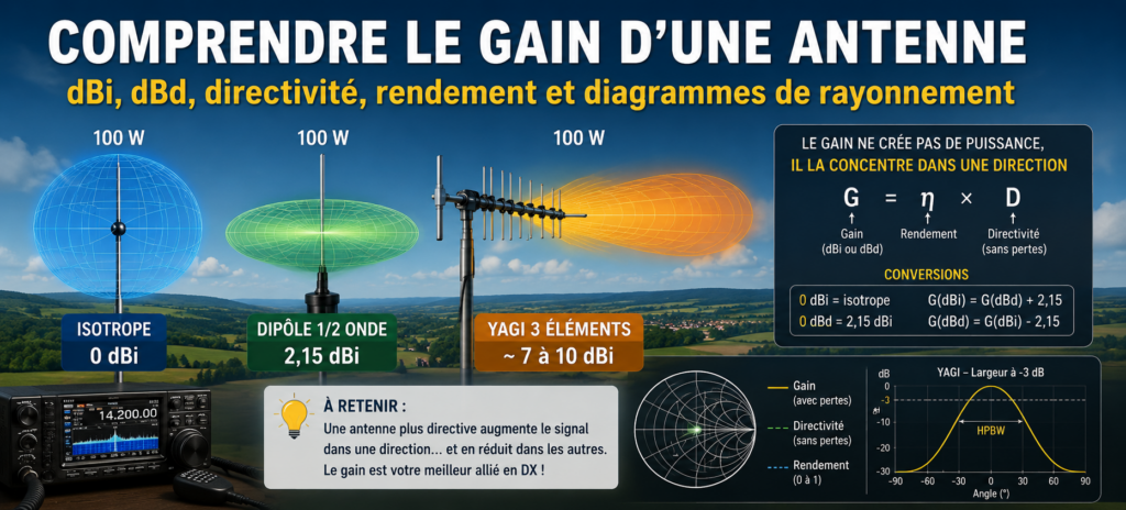 Comprendre le gain d’une antenne
