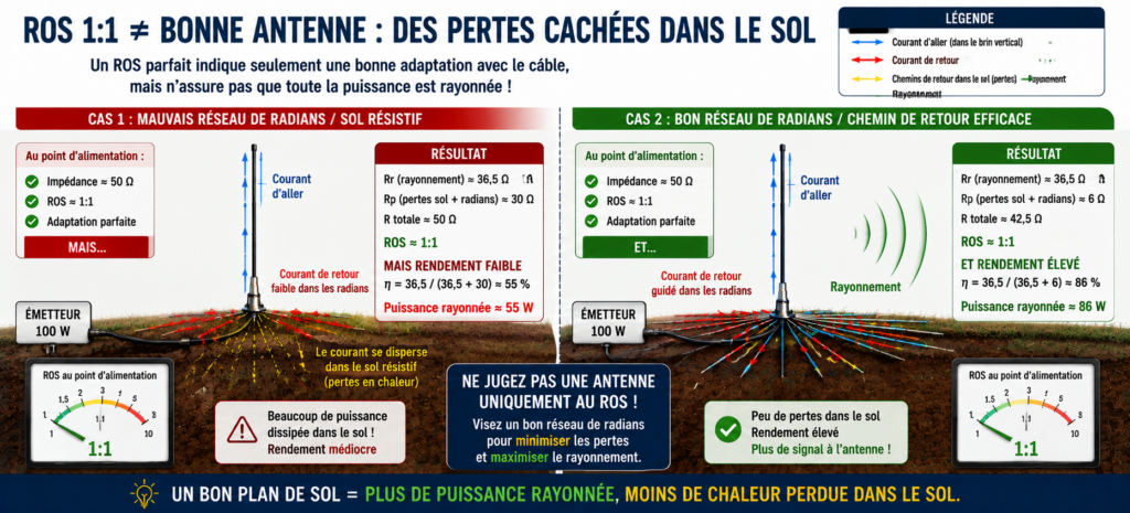 ROS 1:1 mais pertes dans le sol