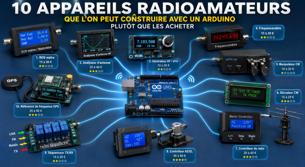 Banniere 10 appareils radioamateur avec Arduino