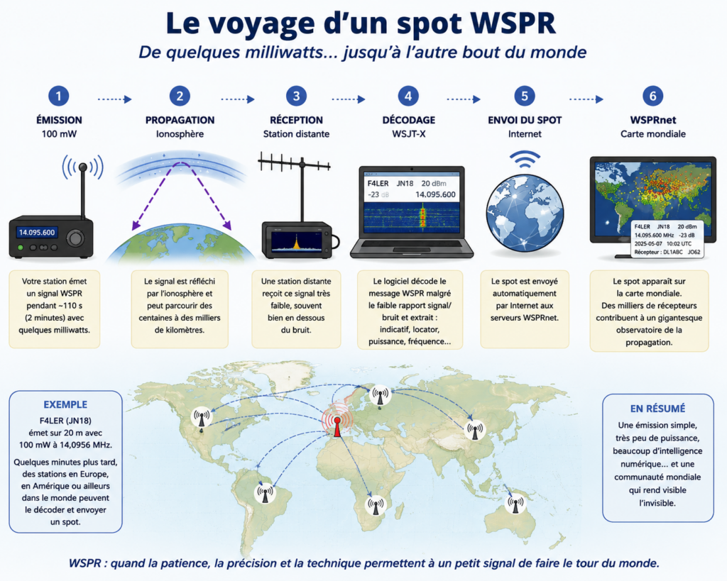 Le voyage d'un spot WSPR