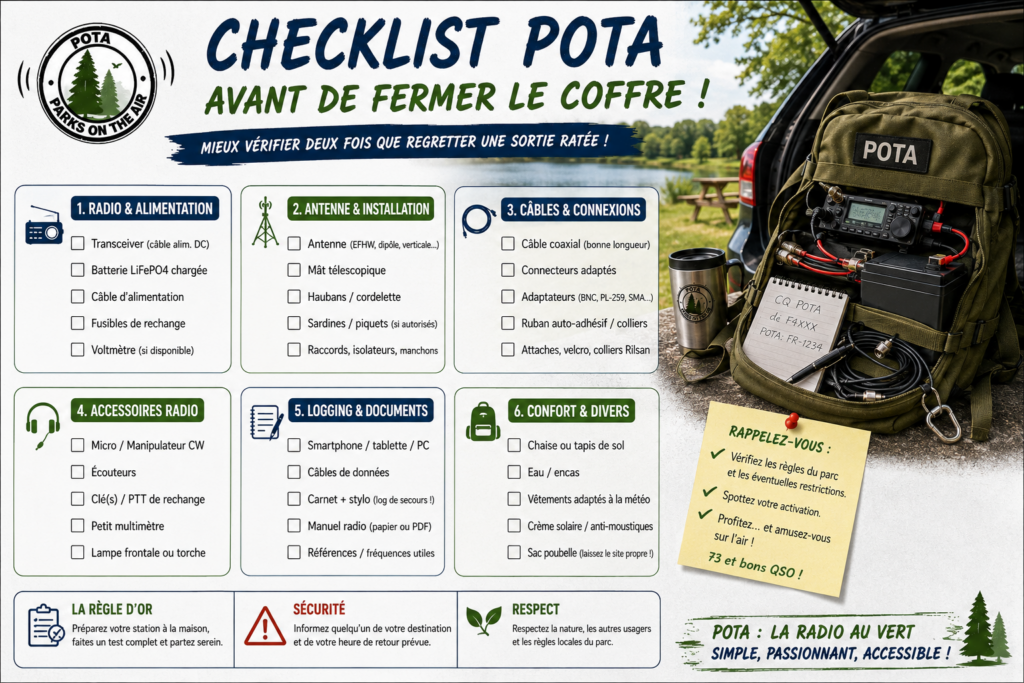 La checklist avant de fermer le coffre