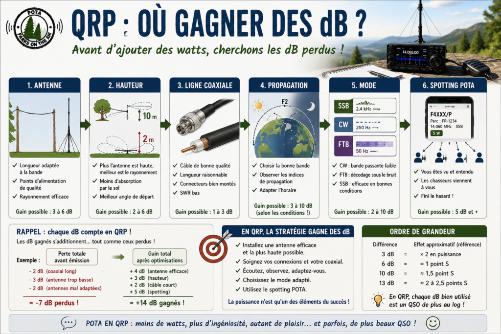 Où gagner des dB en QRP ?