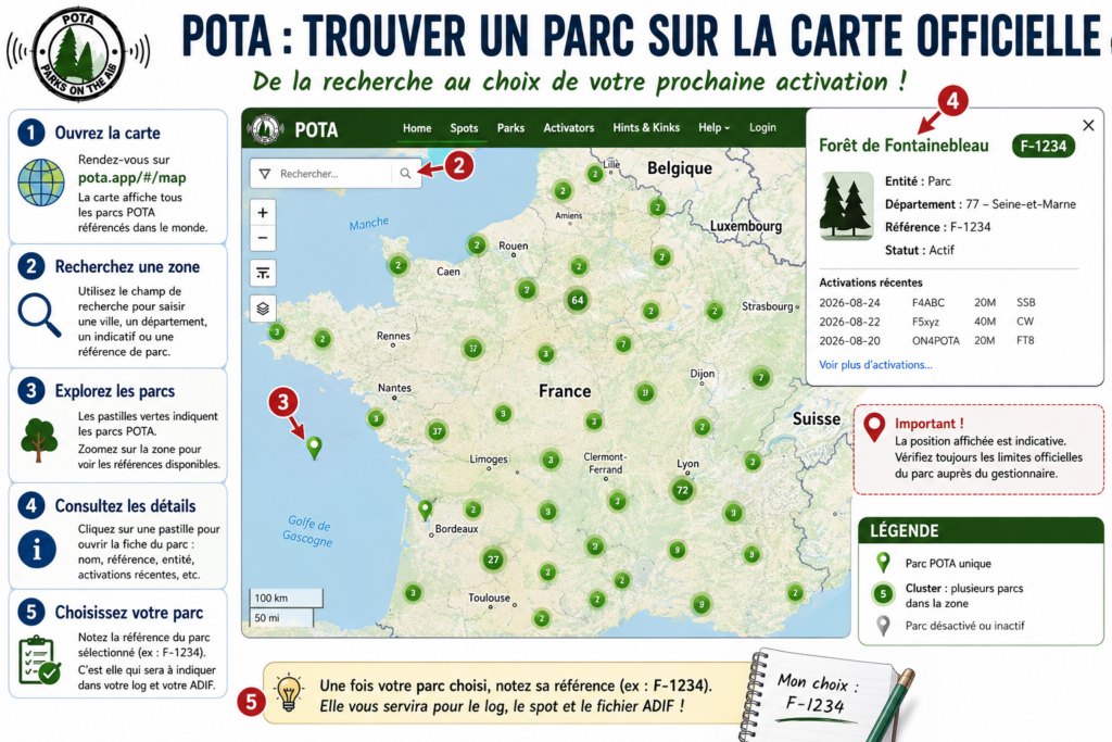 comment trouver un parc sur la carte
