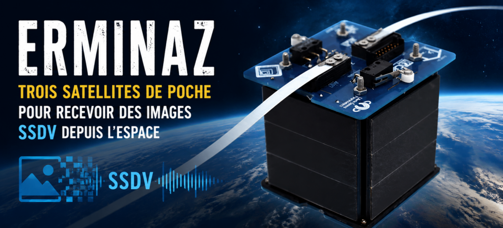 Banniere ERMINAZ : trois satellites
