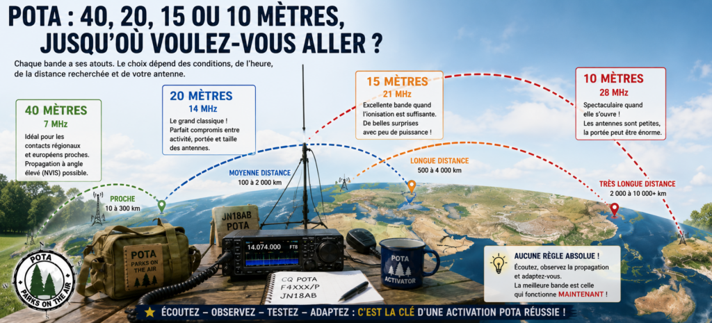 POTA : 40, 20, 15 ou 10 m : jusqu’où voulez-vous aller ?