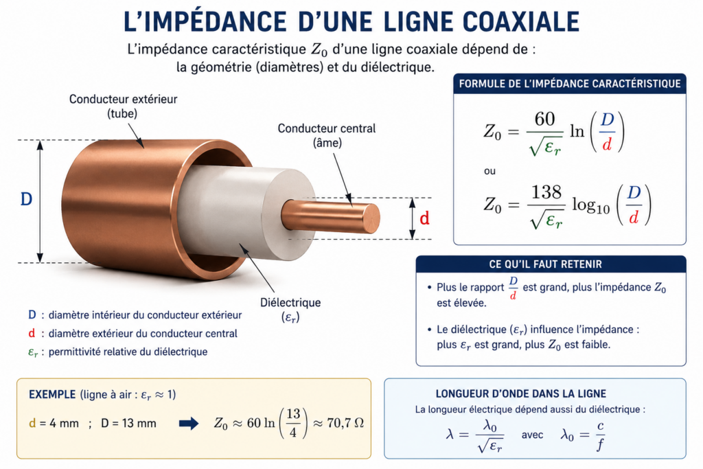 Impédance d'une ligne coaxiale