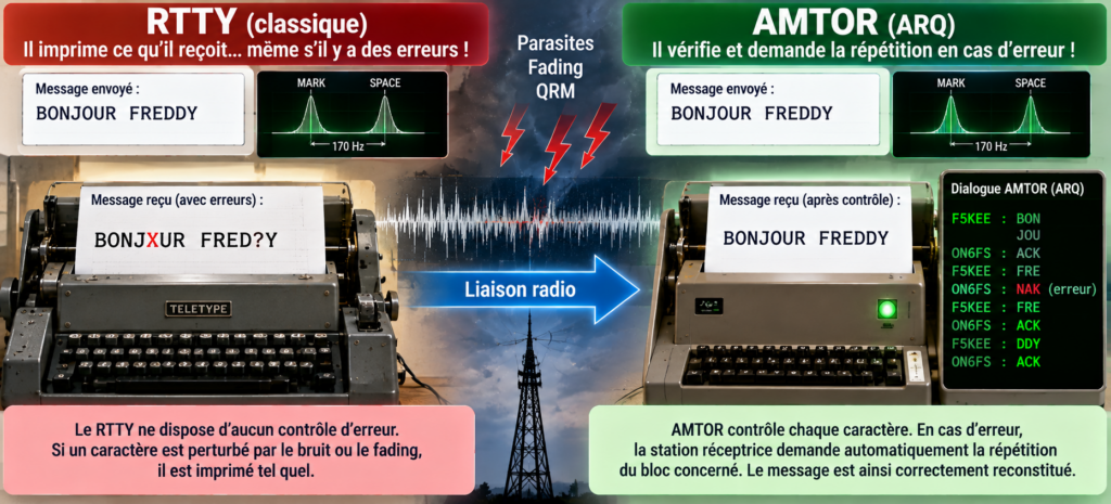 RTTY contre AMTOR : réception radio fiable