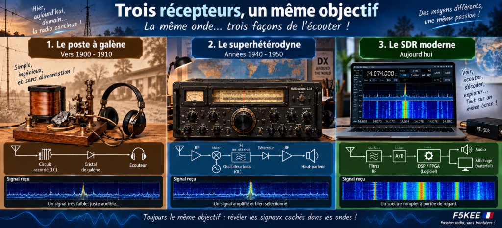Trois récepteurs, une même onde 