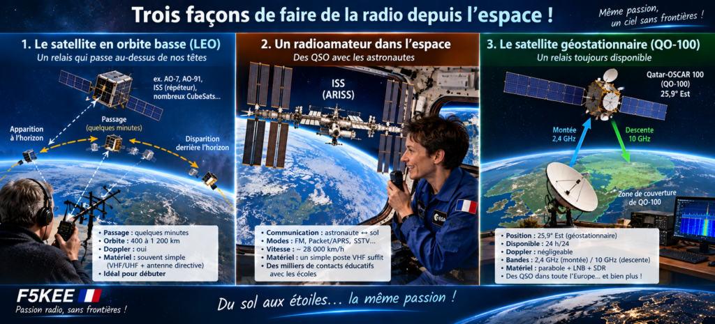 Trois façons de faire de la radio spatiale