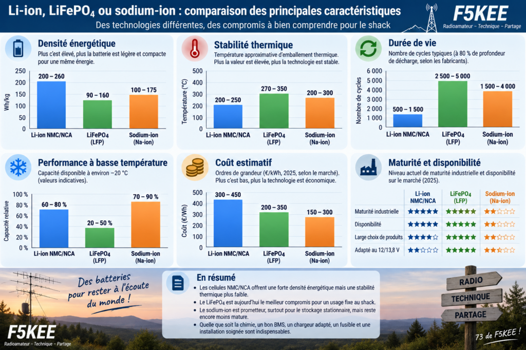 Comparatif des batteries pour le shack radioamateur