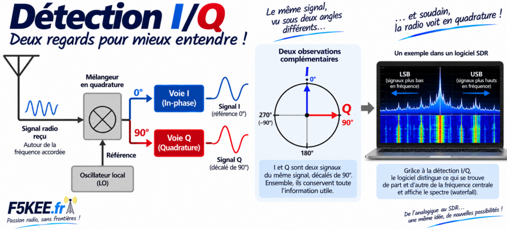 Infographie pédagogique sur la détection I/Q
