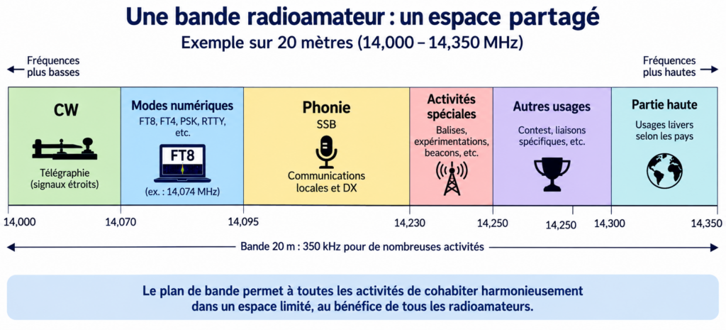 Plan de bande radioamateur 20 mètres