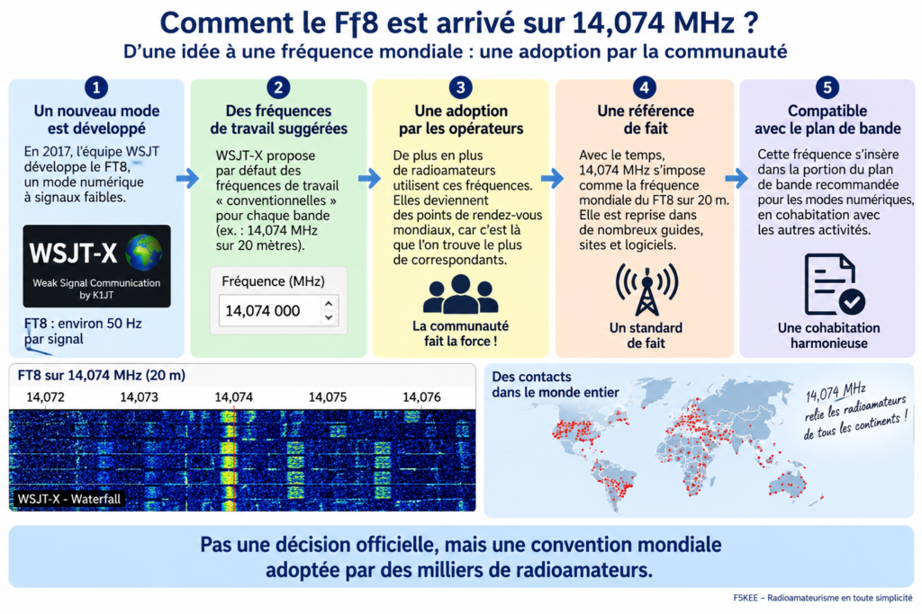 Le voyage du FT8 vers 14,074 MHz