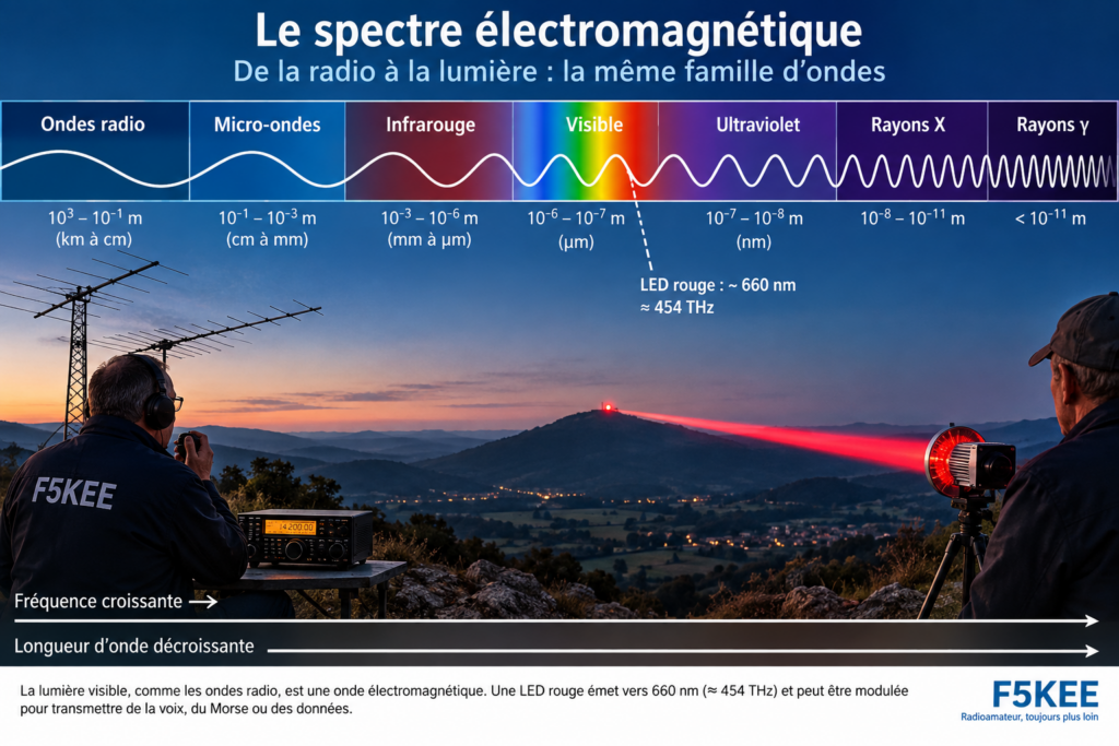 Le spectre électromagnétique en lumière rouge