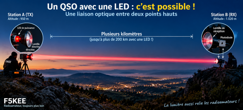 Un QSO LED entre deux sommets