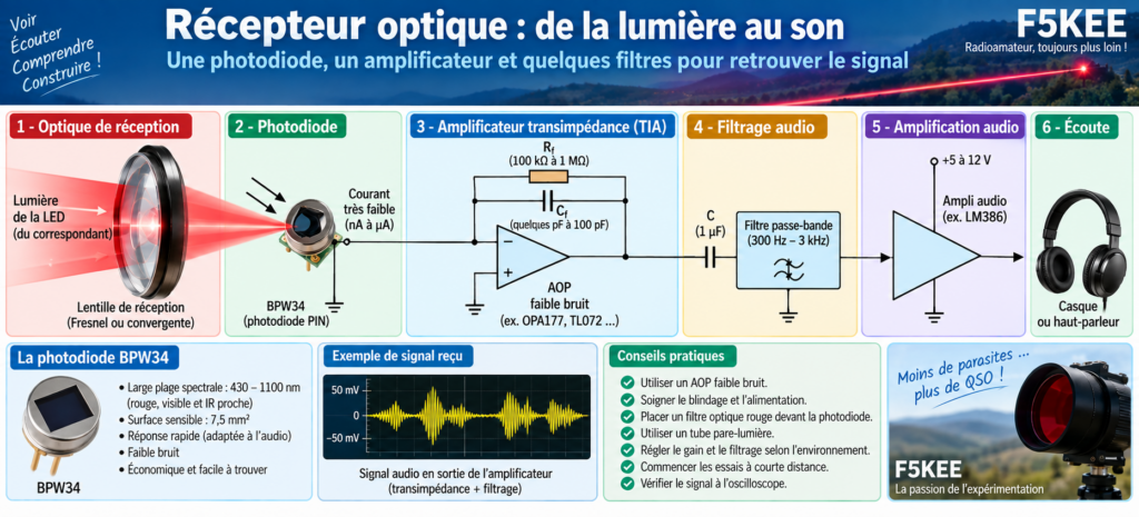 Récepteur optique : de la lumière au son