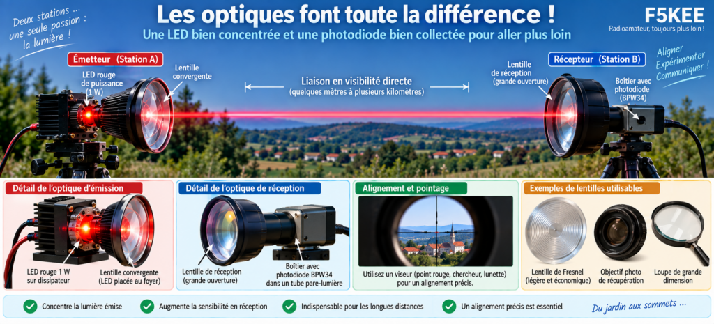 Alignement optique pour liaison laser