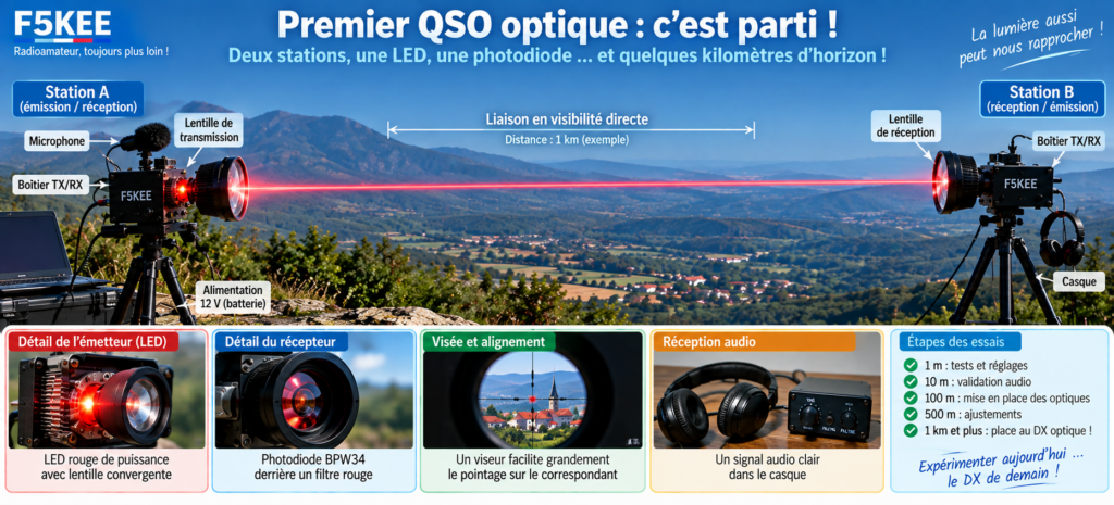Premier QSO optique en montagne
