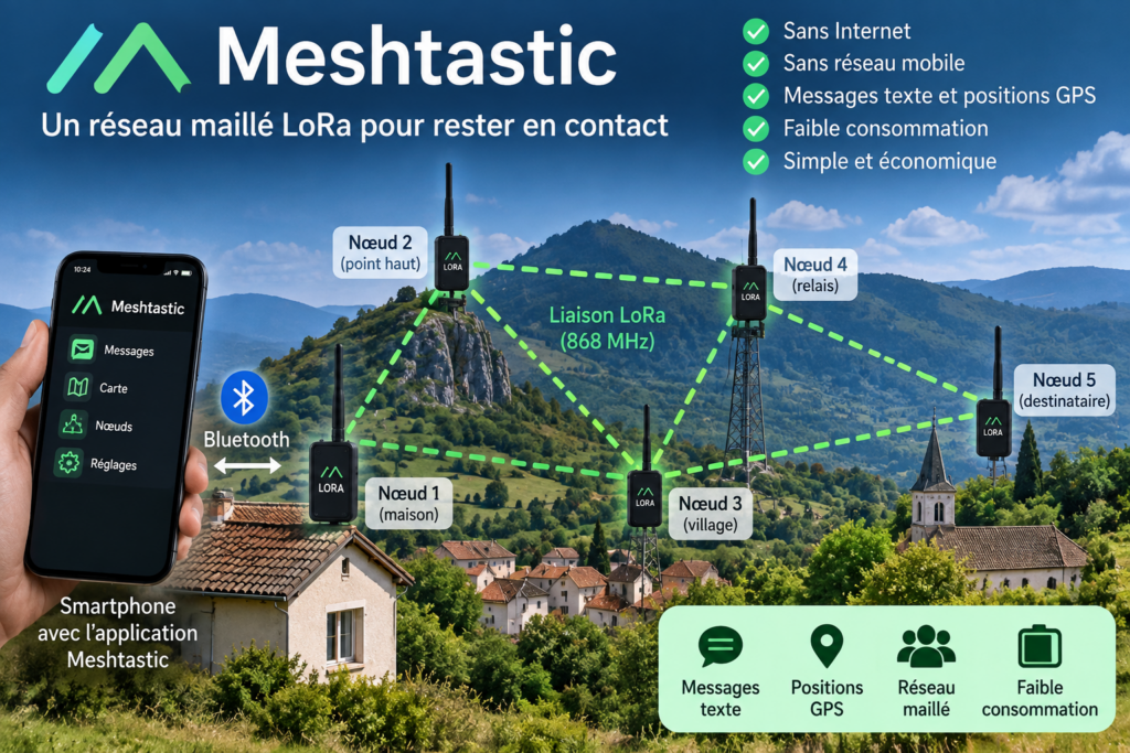 Réseau Meshtastic au cœur des montagnes