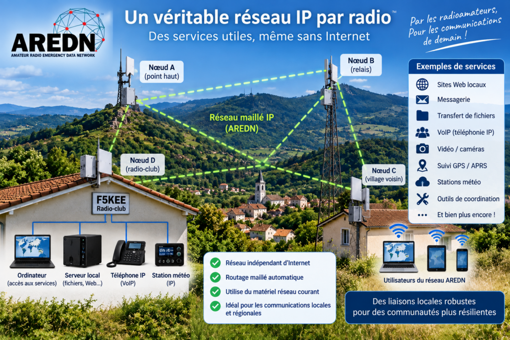 Réseau AREDN dans la campagne française