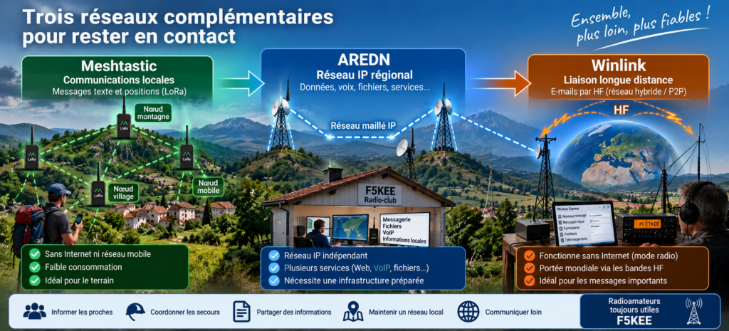 Trois réseaux pour rester en contact