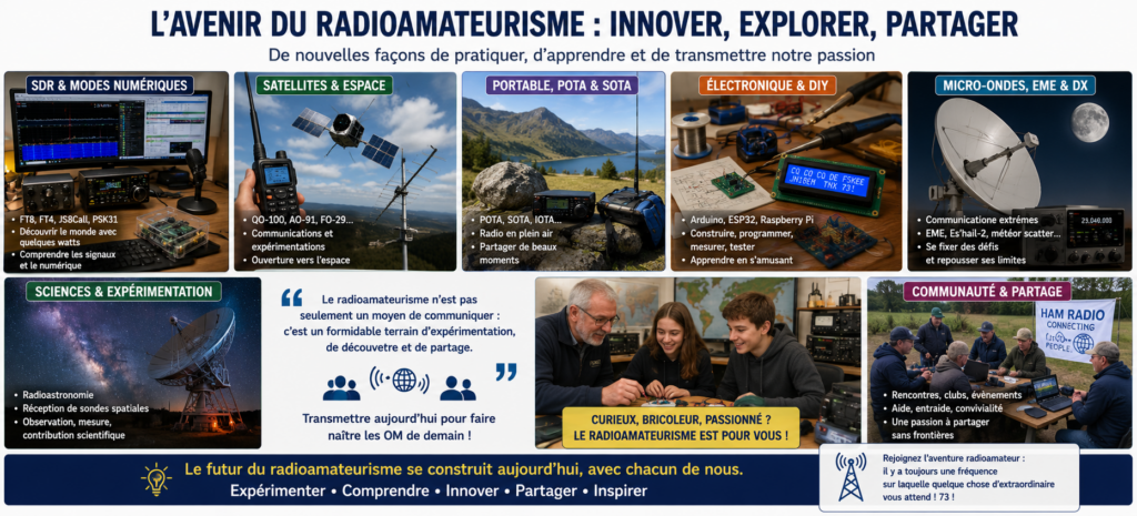 SDR, satellites, portable, électronique, EME ou radioastronomie : l’avenir du radioamateurisme passe aussi par de nouvelles façons d’expérimenter.