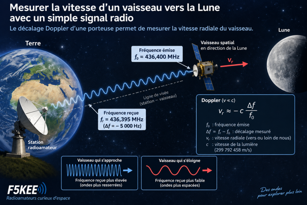 Mesurer la vitesse vers la Lune par Doppler