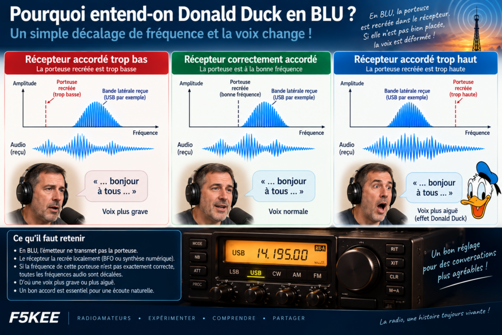 Pourquoi entend-on Donald Duck en BLU ?