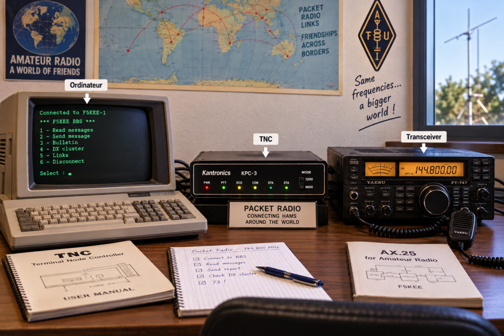 Station packet radio rétro des années 80