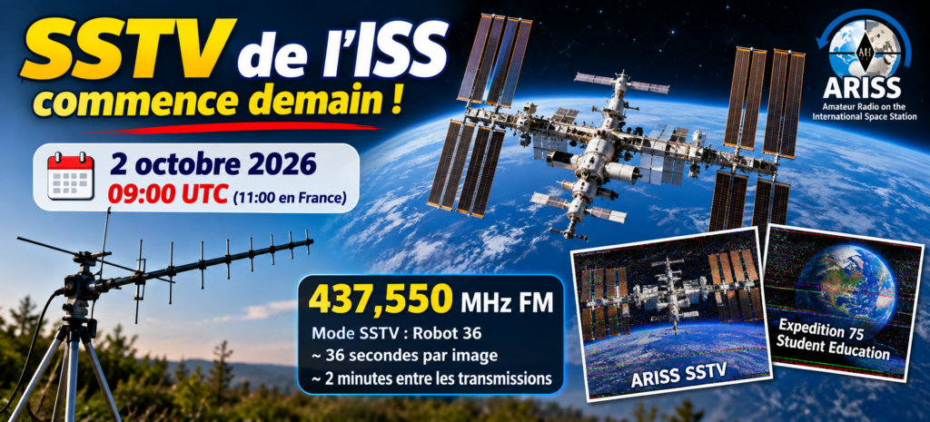 Affiche SSTV de l’ISS et antenne radio