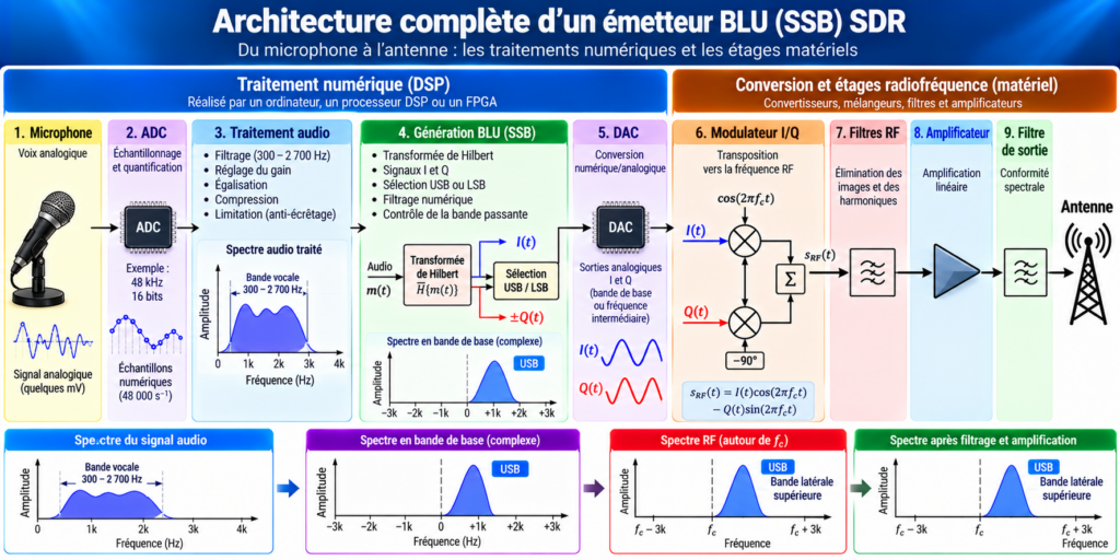 Architecture complète d’un émetteur BLU SDR