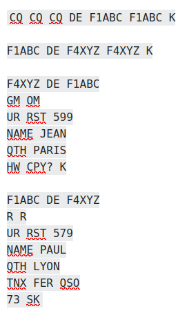 QSO type en CW