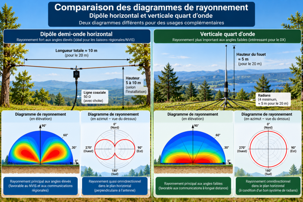 Comparaison des rayonnements d’antennes