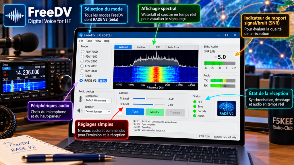 Configuration Ham Radio avec FreeDV et RADE V2